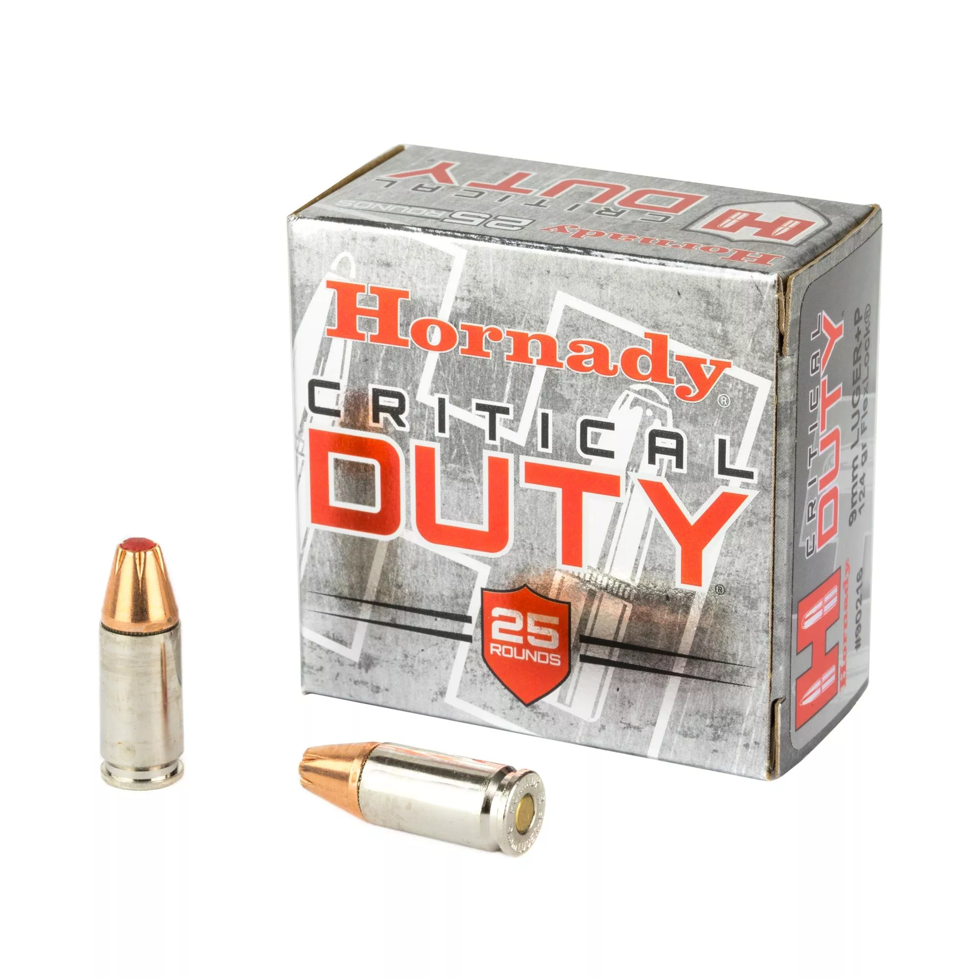 Hornady Critical Duty 9MM +P 124 Grain FlexLock Duty Handgun Ammo – 25 Rounds – H90216