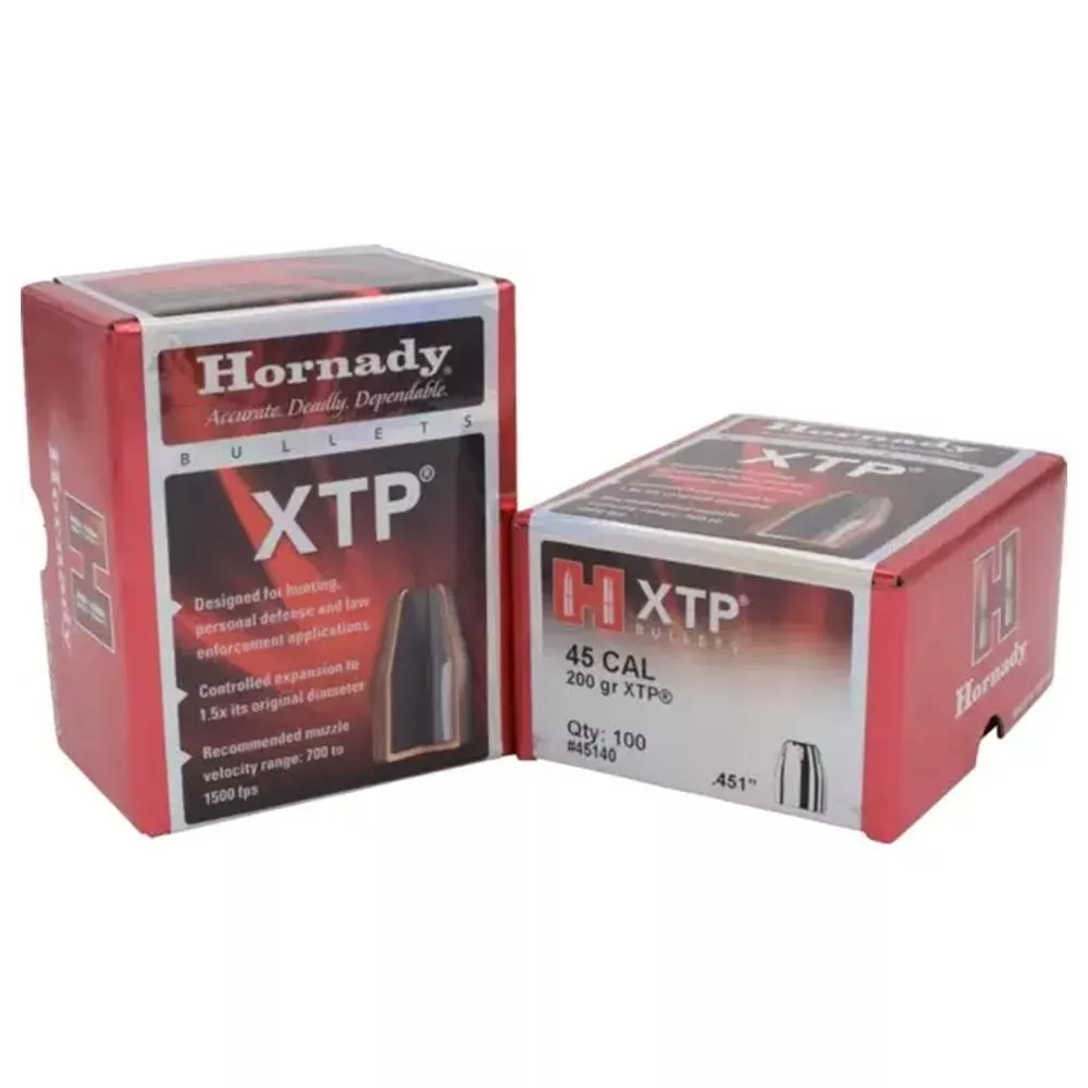 Hornady Handgun Bullets .45 cal .451″ 200 gr XTPHP w/out Cannelure 100/ct