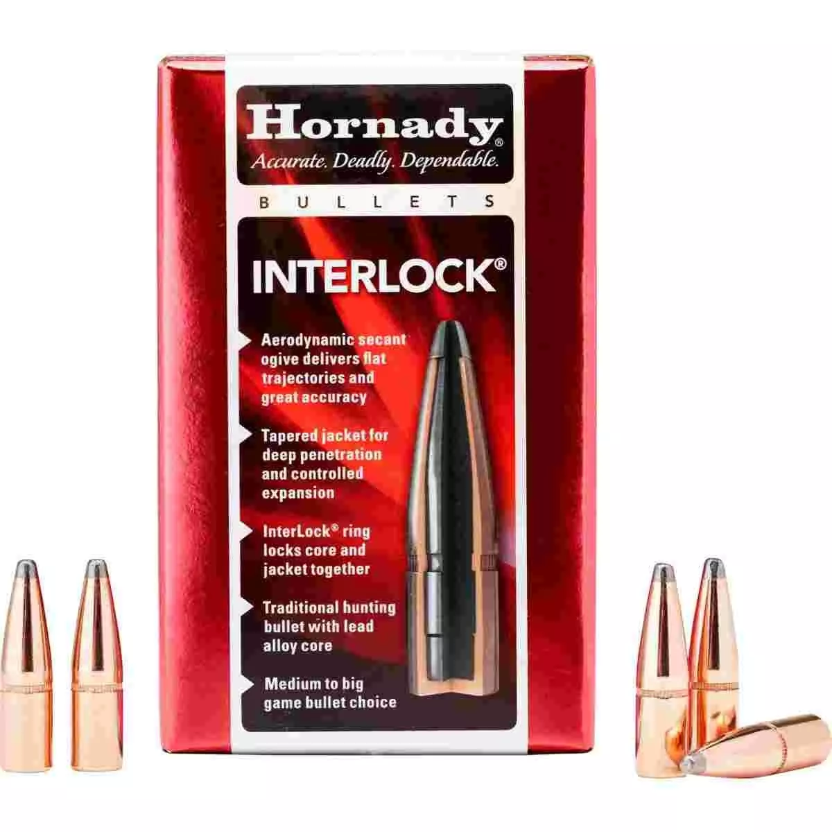 Hornady Interlock Rifle Bullets .45 cal .452″ 245 gr SP Interlock (.450 Bushmaster) 50/ct