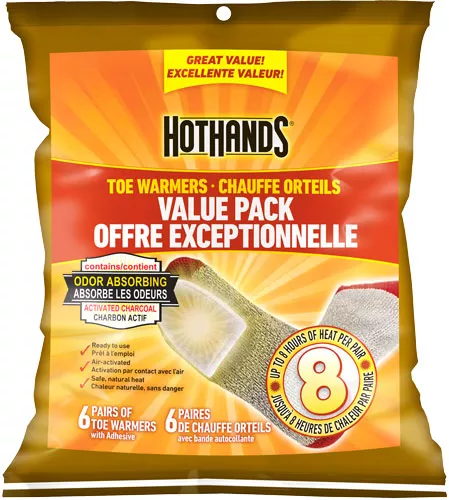 HOTHANDS TOE WARMER VALUE PACK – 6 PAIRS PER PACK 8 HOUR W/ADHS