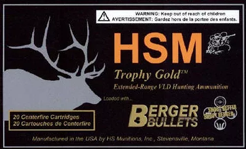 HSM 300WM210VLD Trophy Gold Extended Range 300 Win Mag 210 gr Berger Hunting VLD Match 20 Per Box/ 20 Case