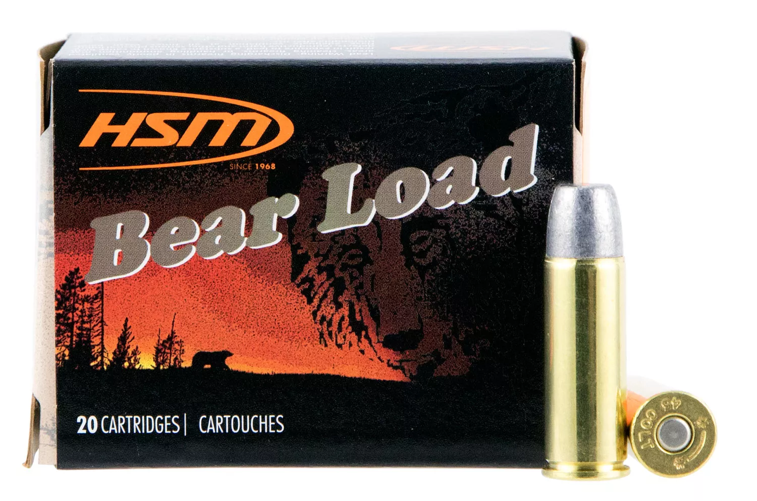 HSM 45C7N20 Bear Load45 Colt 325 gr Wide Flat Nose 20 Per Box/ 20 Case