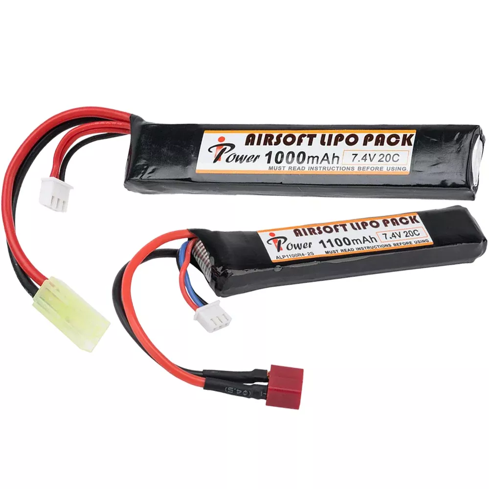 Intellect iPower 7.4v 1100mAh 20c Airsoft Buffer Tube LiPo Battery
