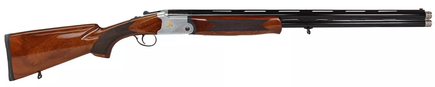 Iver Johnson Arms IJ60020LW28S IJ600 Lightweight Full Size 20 Gauge Break Open 3″ 2RD 28″ Black Over/Under Vent Rib Barrel, Silver Engraved Aluminum Receiver, Fixed Walnut Wood Stock, Ambidextrous