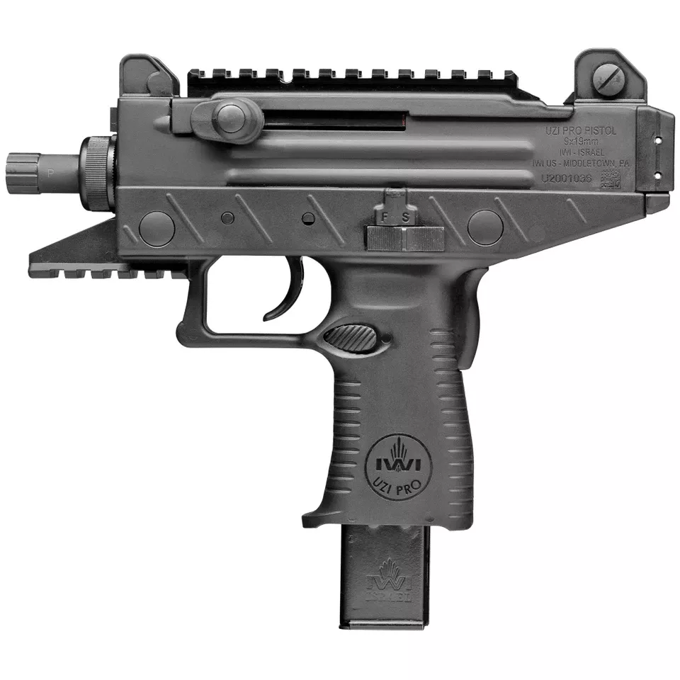 IWI UZI PRO 9MM 4.5" Threaded Barrel, 2x25-Round Magazines, Black