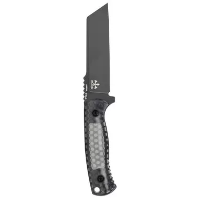 KA-BAR Knives Cool Name, Fixed Blade Knife, 1095 Cro-Van, 4.625" Blade Length, 9.375" Overall Length, Plain Edge, Reverse Tanto, Black Blade, Smoke Polycarbonate Handle, Includes Sheath 7702