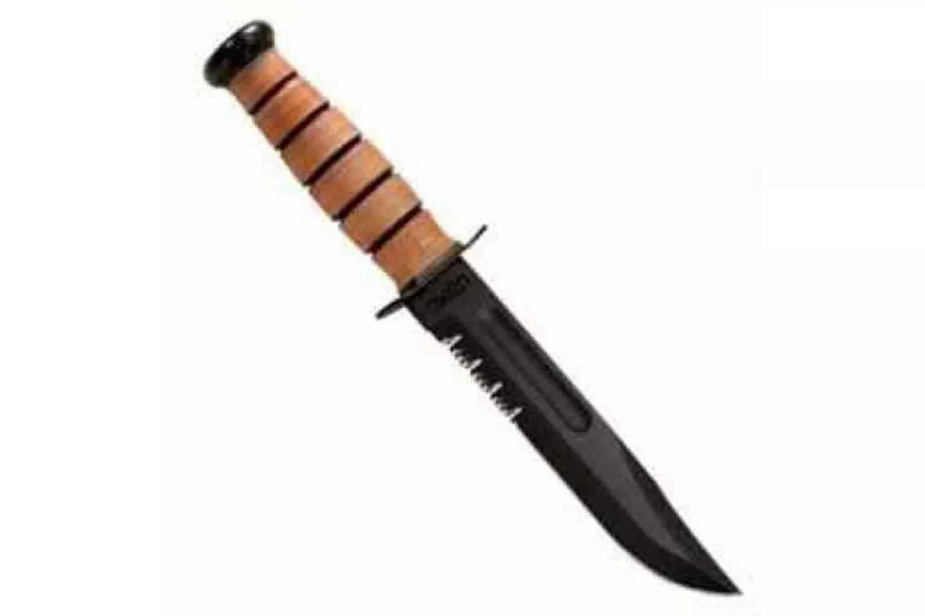 Ka-Bar US Military Fighting/Utility Knife USMC, Serrated Edge, With Leather Sheath 2-1218-5