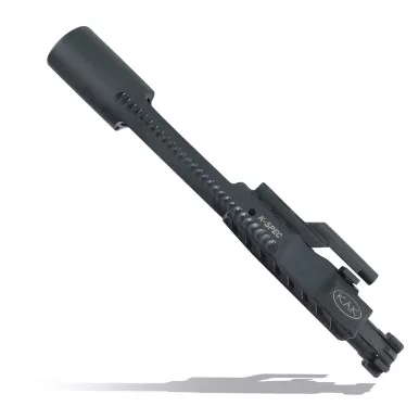 KAK K-SPEC Enhanced AR15 BCG, 5.56/ 300 Blackout- Dual Ejector, Down Vent, Sand Cuts, FDE PVD, Chrome Lined, C158 Bolt