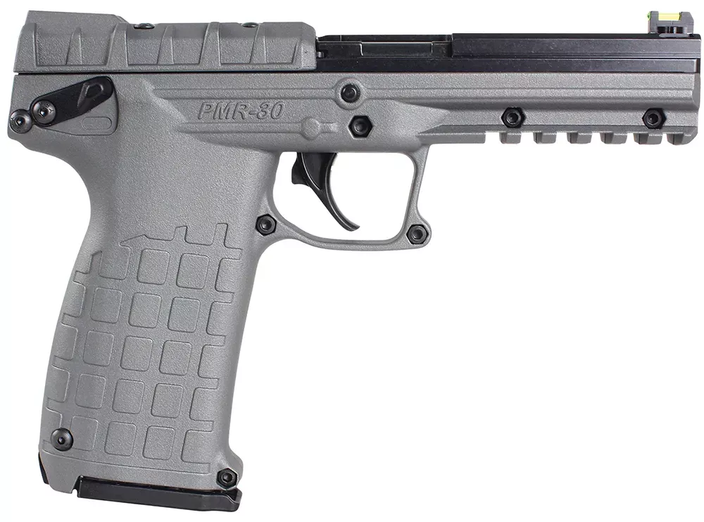 Kel-Tec PMR30TACGY PMR30 22 WMR 30+1 4.30" Fluted Steel Barrel, Black/Gray Serrated Slide, Gray Polymer Frame w/Picatinny Accessory Rail, Gray Textured Polymer Grip