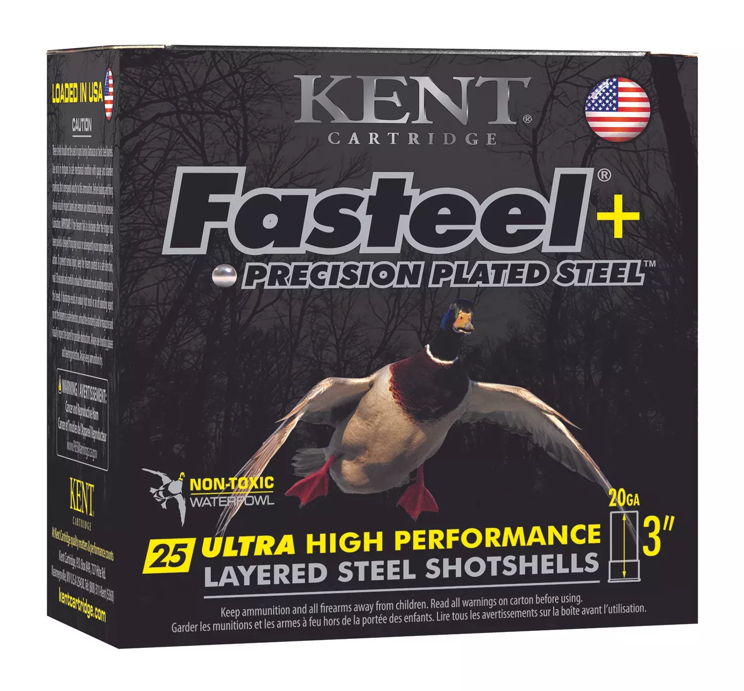 Kent Cartridge K203FSP284X6 Fasteel + Waterfowl 20 Gauge 3" 1 oz 4/6 Shot 25 Per Box/ 10 Case