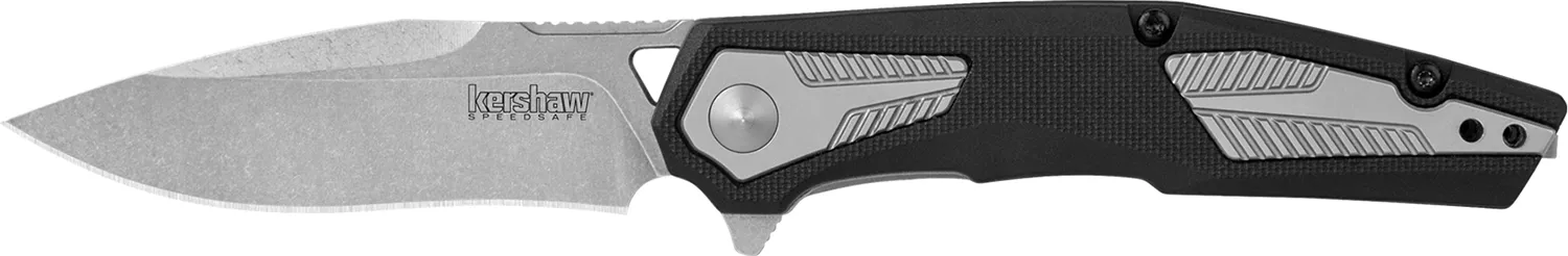 Kershaw 1390 TremoloEDC 3.13″ Folding Clip Point Plain Stonewashed 4Cr14 Blade, Black GFN/SS Handle