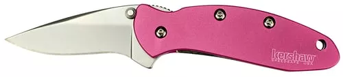 Kershaw 1600PINK Chive1.90″ Folding Drop Point Plain Bead Blasted 420HC SS Blade Pink Anodized Aluminum Handle Includes Pocket Clip