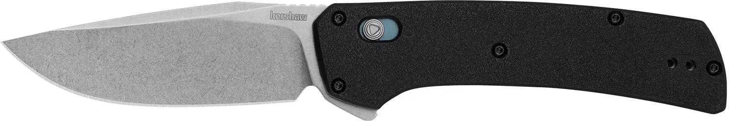 Kershaw 2047 Layup3.40″ Folding Drop Point Plain Stonewashed D2 Steel Blade, Black GFN Handle