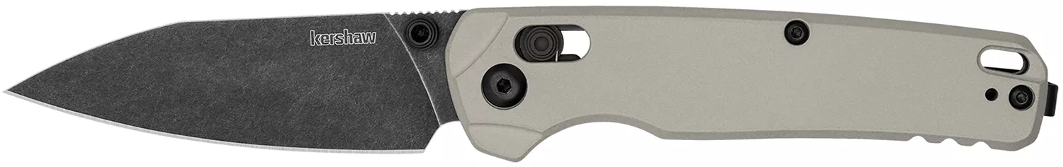 Kershaw 6105 Bel Air3″ Folding Reverse Tanto Plain Blackwash CPM MagnaCut Steel Blade, Bright Nickel Cerakote Aluminum Handle