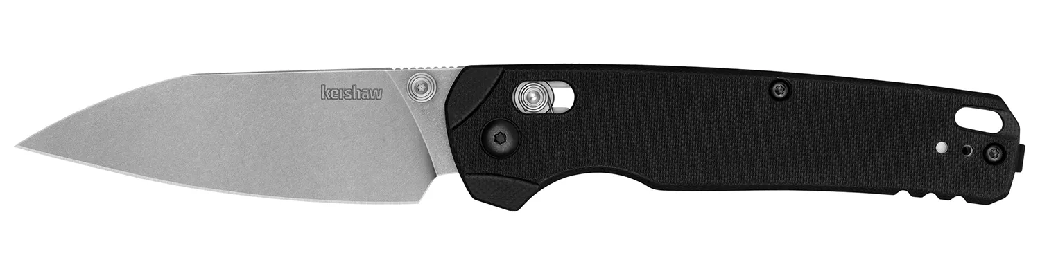 Kershaw 6110 Bel Air XL 3.40″ Folding Plain Stonewashed CPM MagnaCut Steel Blade, Black Textured G10 Handle