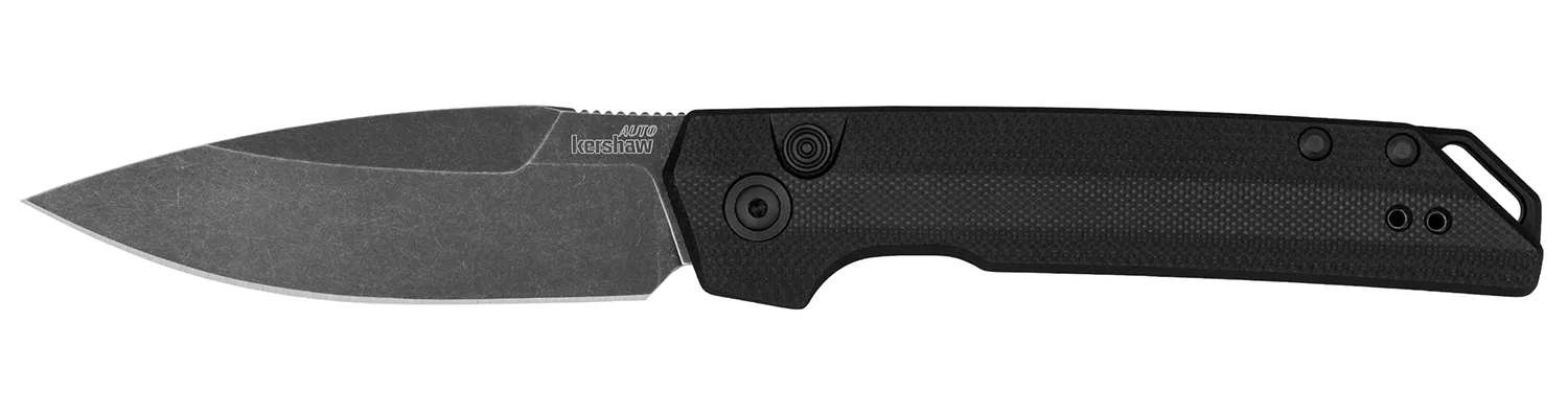 Kershaw 7038G10 Launch Iridium Automatic 3.45″ Folding Plain Black Oxide Blackwash CPM MagnaCut Steel Blade, Black Anodized Aluminum/G10 Handle