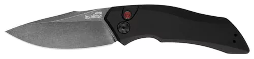 Kershaw 7100BW Launch 1 3.40″ Folding Drop Point Plain Black Oxide Blackwash CPM 154 SS, Blade Black Aluminum Handle
