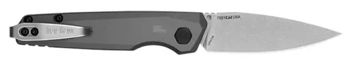 Kershaw 7551 Launch 18 Automatic 2.79″ Folding Spear Point Plain Stonewashed CPM 154 SS Blade, Gray Anodized w/Black Oxide Hardware Aluminum Handle, Includes Pocket Clip