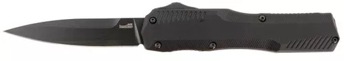 Kershaw 9000BLK LivewireAutomatic 3.30″ OTF Spear Point Plain Black DLC CPM MagnaCut Steel Blade, Black Anodized Aluminum Handle, Includes Pocket Clip