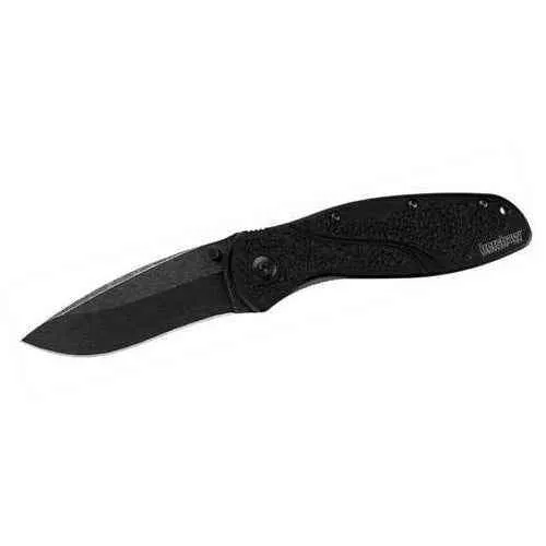 Kershaw Blur Folding Knife/Assisted 14C28N/BlackWash Plain Drop Point Thumb Stud/Pocket Clip 3.4" 6061-T6 AFALSEdized Alumi