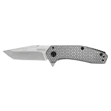 Kershaw CATHODE Folding Knife/Assisted 4CR14 Stonewashed Plain Drop Point SpeedSafe Flipper FRAME Lock Reversible Carry