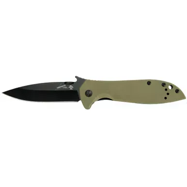 Kershaw Emerson CQC 3.25" Folding Knife Spear Point Plain Edge G10 Coyote Brown Frame 8CR13MOV/ Black Oxide Finish Wave/