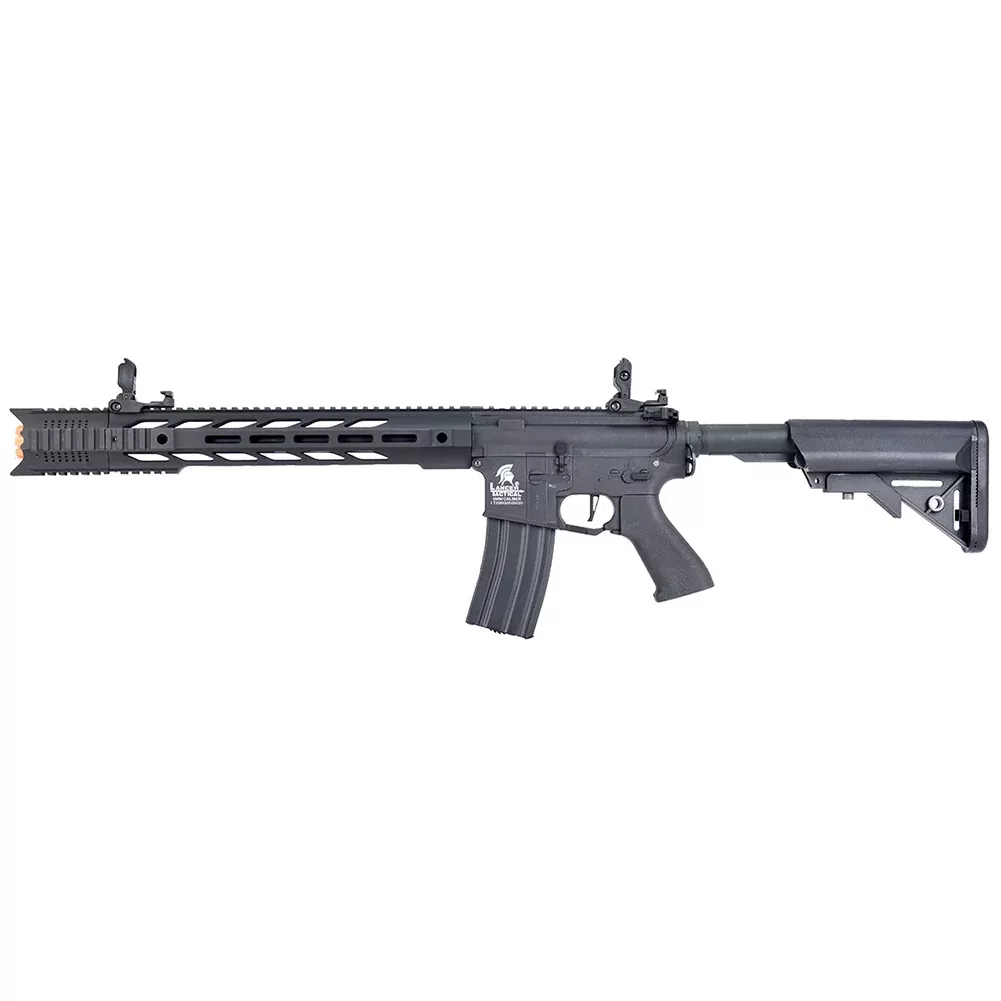 Lancer Tactical Hybrid Gen 2 M4 SPR Interceptor M-LOK AEG Airsoft Rifle - Black