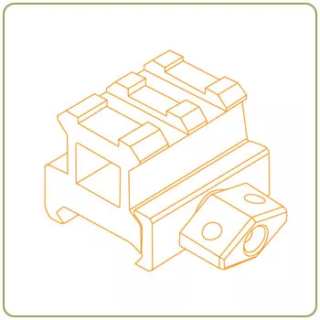 Leapers 0.83" High 2-Slot Med-Profile Super Compact Riser Mount