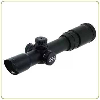 Leapers 1-4X24 30mm Long Eye Relief CQB Scope w/ Glass Circle Dot RGB Reticle & QD Rings