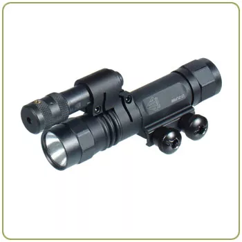 Leapers Xenon Flashlight and W/E Adjustable Red Laser Combo, 10 Positions