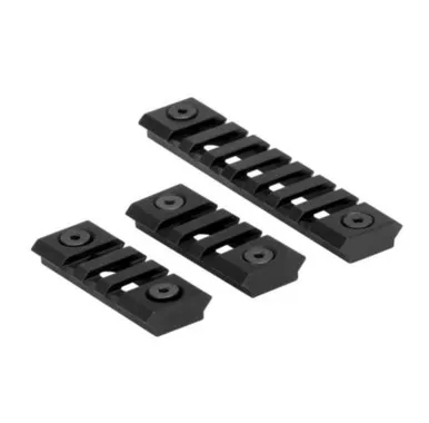 Lightweight M-Lok Rail Segments 3pk Black Rail Sections