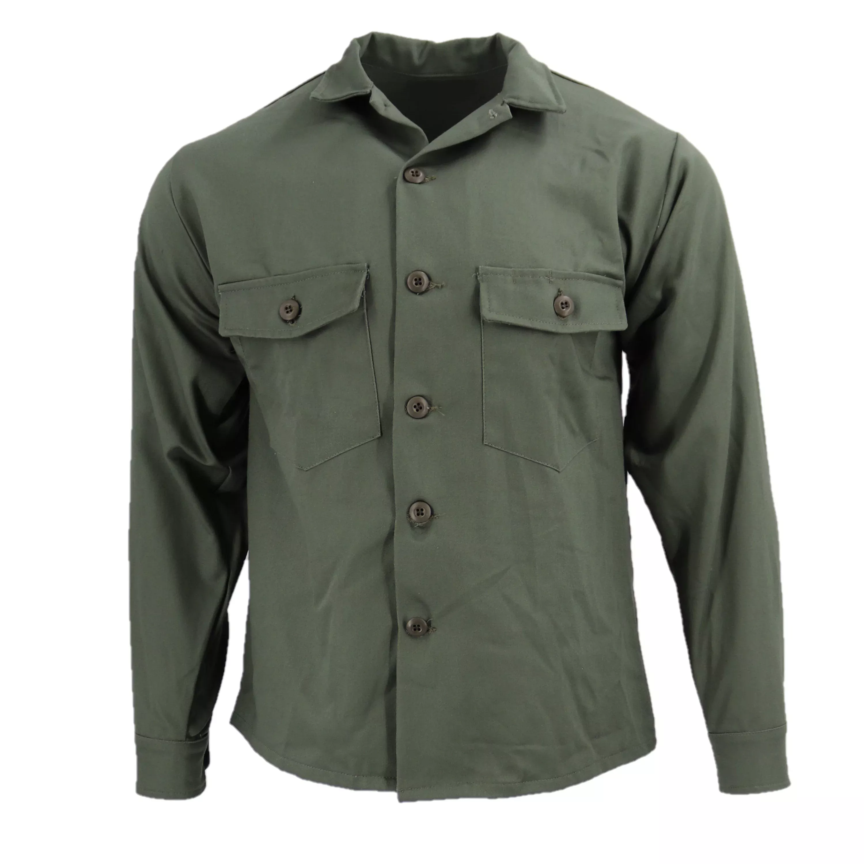 Long Sleeve Cotton Sateen Fatigue Shirt