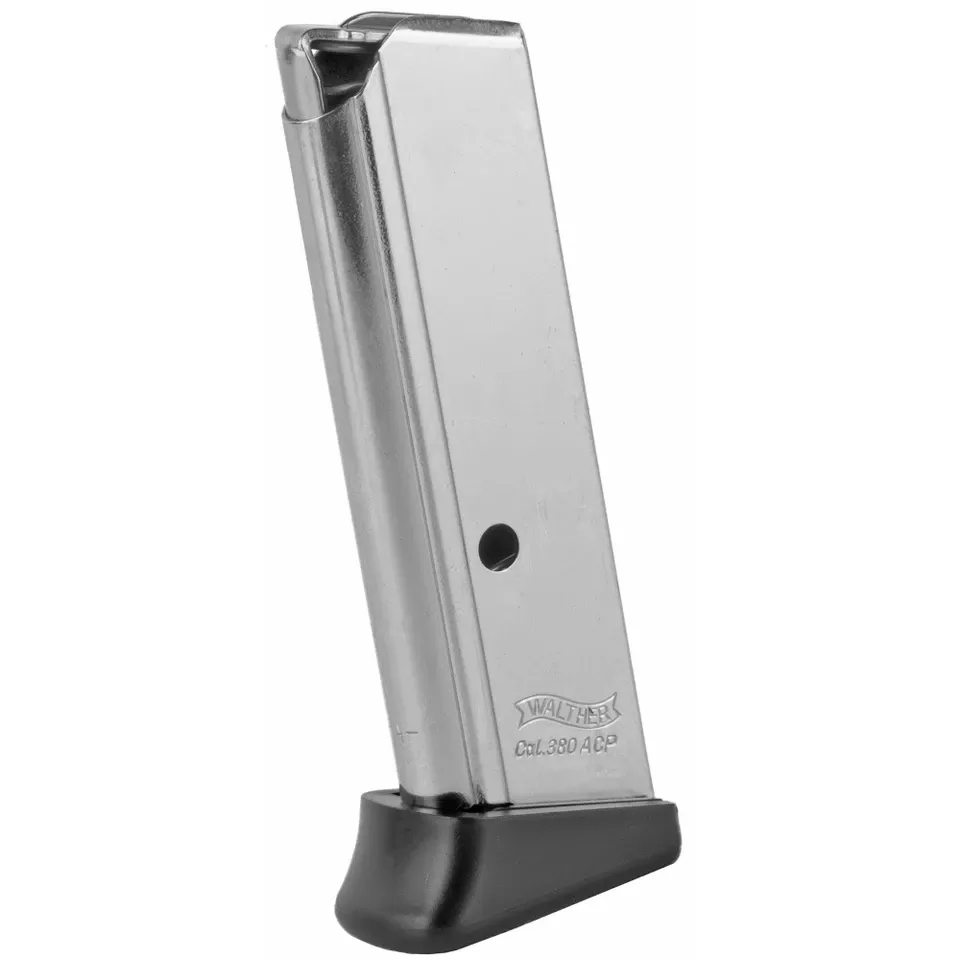 MAG WALTHER PPK .380 ACP NICKEL 6-ROUND FACTORY REPLACEMENT
