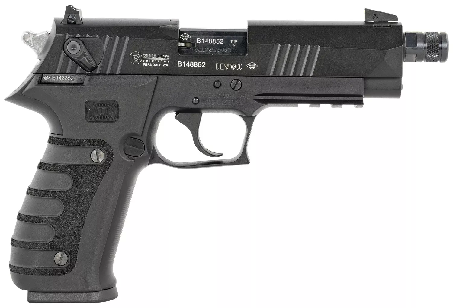 Mauser Rimfire 4010102 M20 22 LR 10+1 4.75″ Black Steel Threaded Barrel, Black Serrated Slide, Black Aluminum Frame W/Picatinny Rail, Ambidextrous