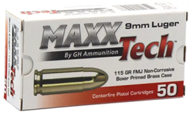 MAXX 9MM 115GR FMJ BRASS 50/10