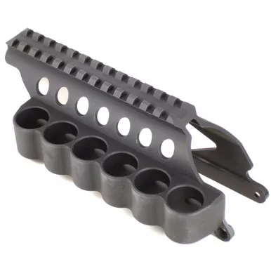 Mesa Tactical Mesa Tactical SureShell Aluminum Shotshell Carrier with Rail – Black, Part No. 91630
