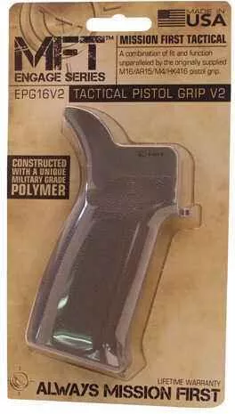 Mission First Tactical Engage Grip Scorched Dark Earth Pistol AR-15/M16 w/15 degree angle and FALSE finger grooves EPG