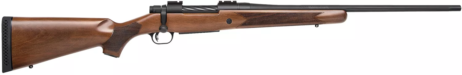 Mossberg 27882 PatriotFull Size 270 Win 5+1 22" Matte Blued Fluted Barrel, Drilled & Tapped Matte Blued Stainless Steel Receiver, Walnut Fixed Stock, Right Hand