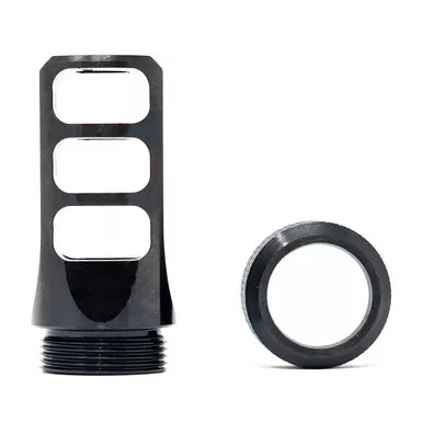 MuzzLok 8.6 Blackout 3-Port Muzzle Brake M18X1.5 Threads Black