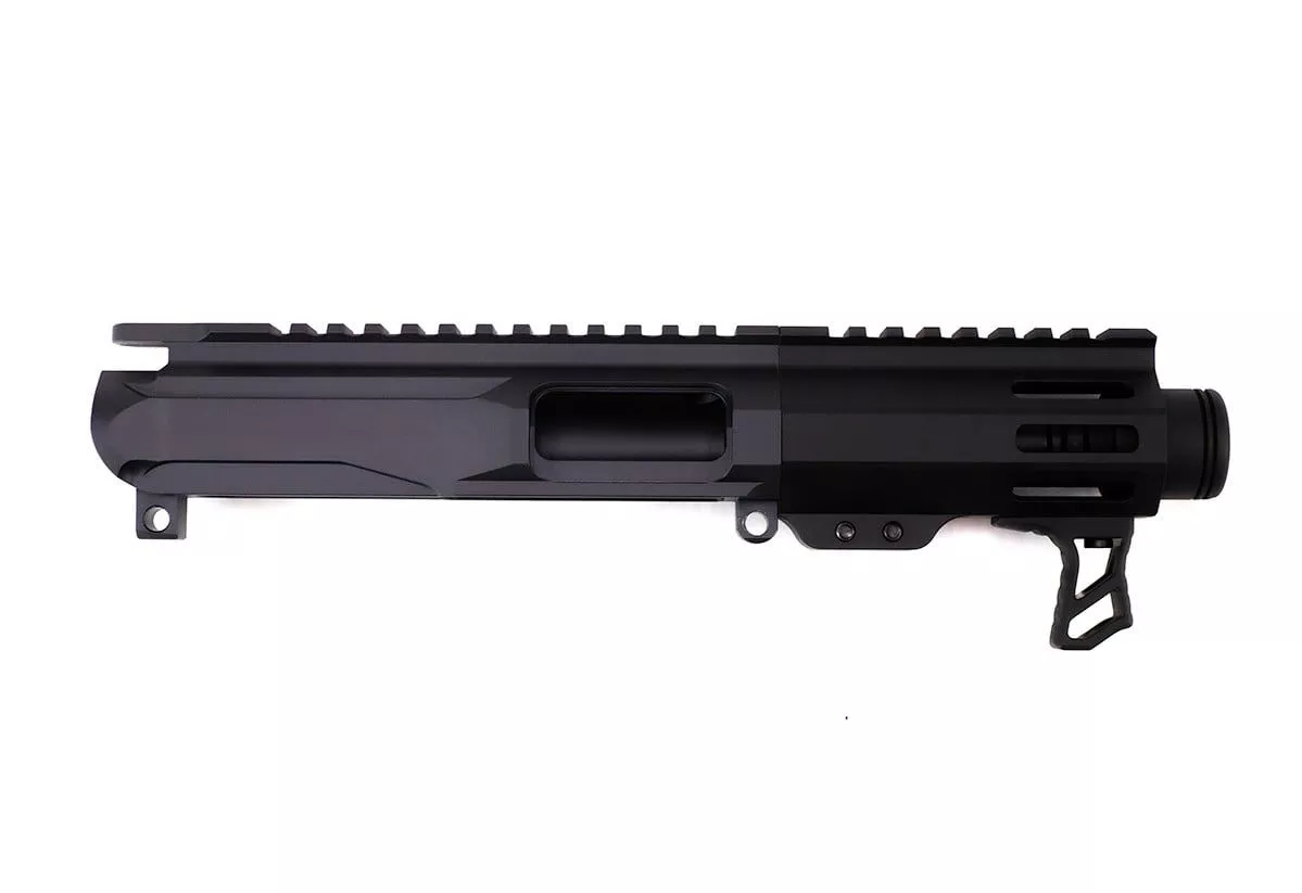 NBS 4″ Slick Side Billet 9mm Nitride Pistol M-LOK Upper Assembly
