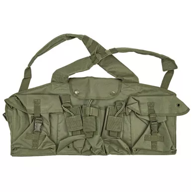 NcSTAR AK Chest Rig, Vest, Ambidextrous, Green, (6) Magazines, Nylon, Mag Pouch CVAKCR2921G