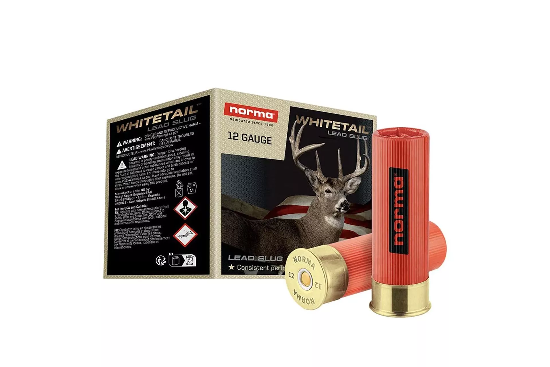 Norma Whitetail Lead Slug 12 Gauge 1oz 2.75″ Shotgun Ammo – 250 Round Case – 1198043410