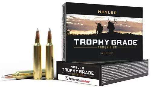 Nosler Accubond Trophy Grade Rifle Ammunition 26 Nosler 140 gr PT 3300 fps 20/ct