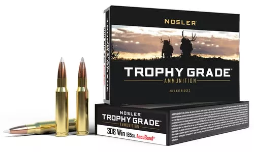 Nosler Accubond Trophy Grade Rifle Ammunition .308 Win 165 gr PT 2800 fps 20/ct