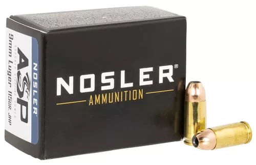 Nosler ASP Handgun Ammo 9mm Luger 115 gr JHP 1170 fps 20/ct