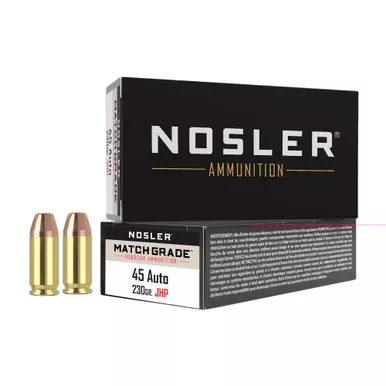 Nosler Assured Stopping Power, 45 ACP, 230 Grain, Jacketed Hollow Point, 50 Round Box 51284