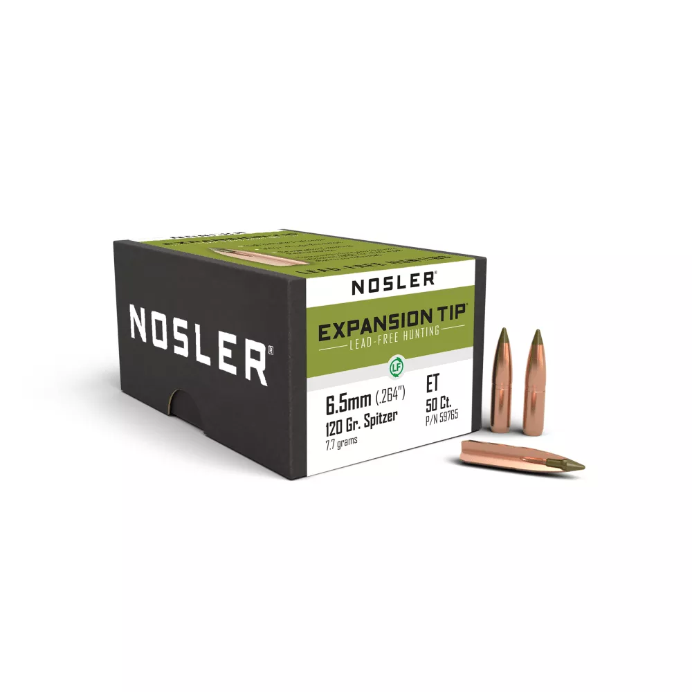 Nosler E-Tip Lead-Free Hunting Rifle Bullets 6.5mm .264″ 120 gr SPTZ E-TIP 50/ct