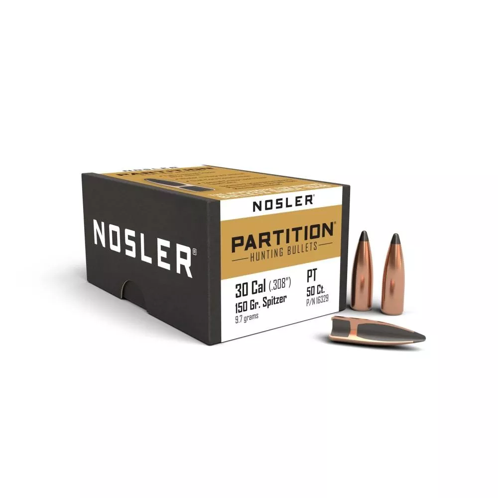 Nosler Partition Rifle Bullets .30 cal .308″ 150 gr SPT 50/ct