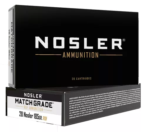 Nosler RDF Match Grade Rifle Ammunition 28 Nosler 185 gr OTM 2950 fps 20/ct