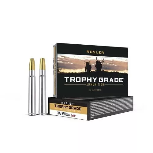 Nosler Safari Rifle Ammunition .375 H&H 300 gr SLD 2450 fps – 20/box